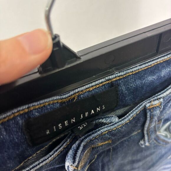 Risen Jeans High Waisted Distressed Straight Leg Jeans Women's Size 27 - Picture 6 of 8